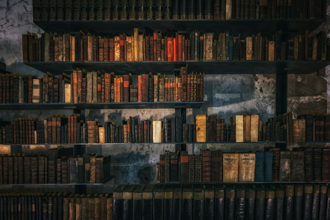 old books in library